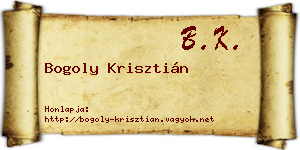 Bogoly Krisztián névjegykártya